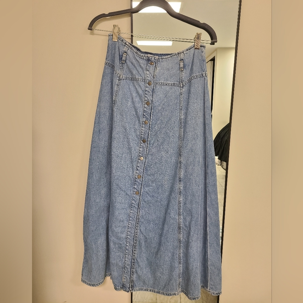 Zara maxi denim skirt